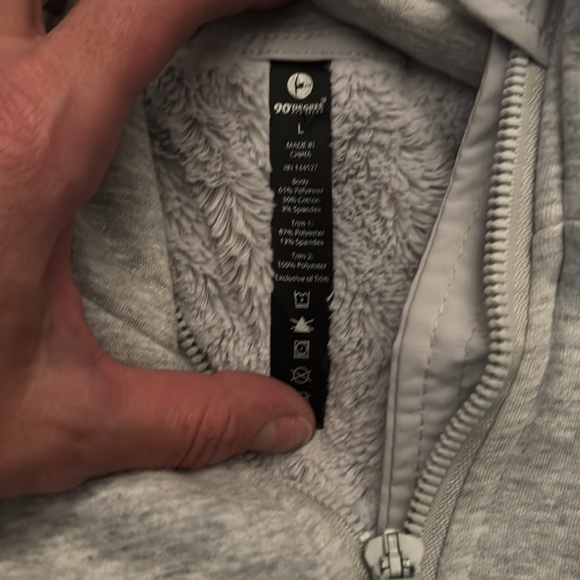 90 Degree By Reflex Light Gray faux fur-Lined Jacket, size Large - Picture 3 of 5